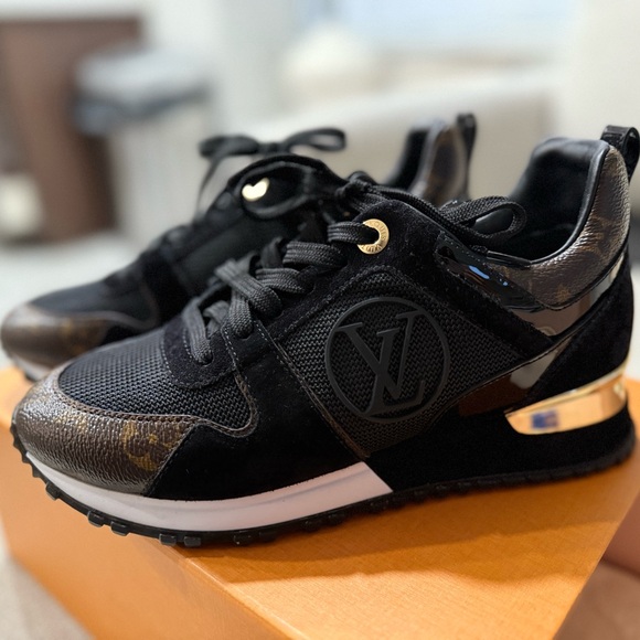 Louis Vuitton Black and Gold Women's Sneakers (Original)